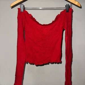 Red Off-Shoulder Women's Top